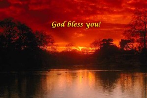 God bless you with Landscape background